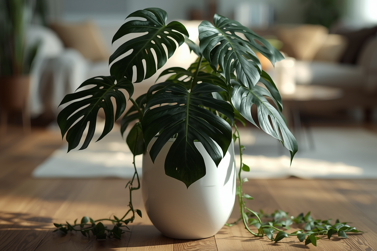 Beautiful Monstera plant in modern home